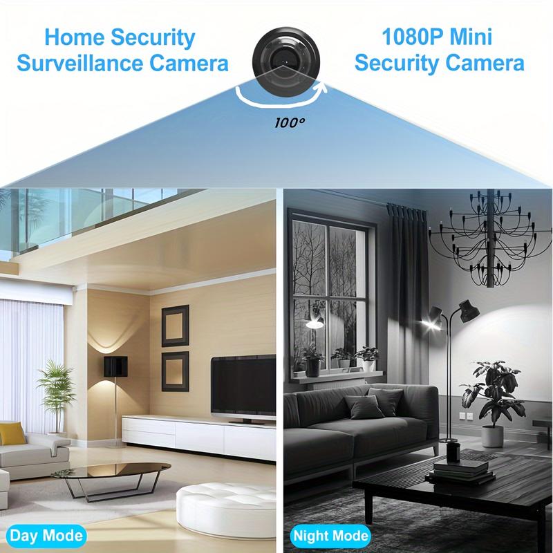 indoor security camera 720P HD Mini Camera with 940nmIR Night Vision, Motion Detection & Video Recording - Includes USB Power Cable & 64GB SD Card, Built-in Mic for Clear Audio - Perfect for Indoor & Office Surveillance