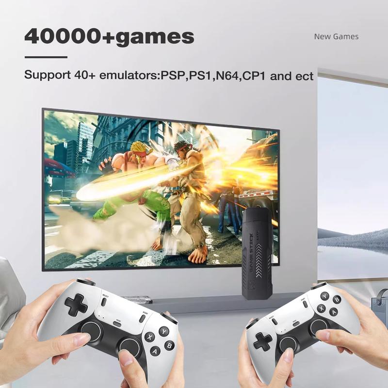 4K wireless retro game console, 4K HDMI output, enjoy 40+ classic emulators and 40,000+ games, equipped with 2.4G wireless controller accessories