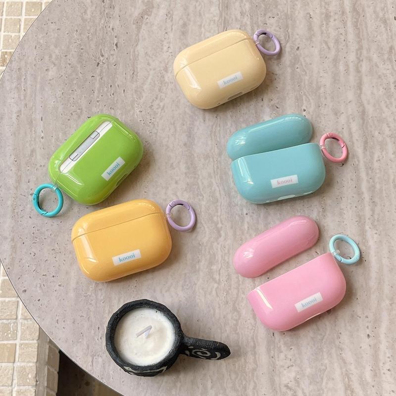 Solid Color Earphone Case with Round Key Ring, 1 Count Earphone Protective Cover, Fashion Earphone Protector for AirPods 2 & 3 Series