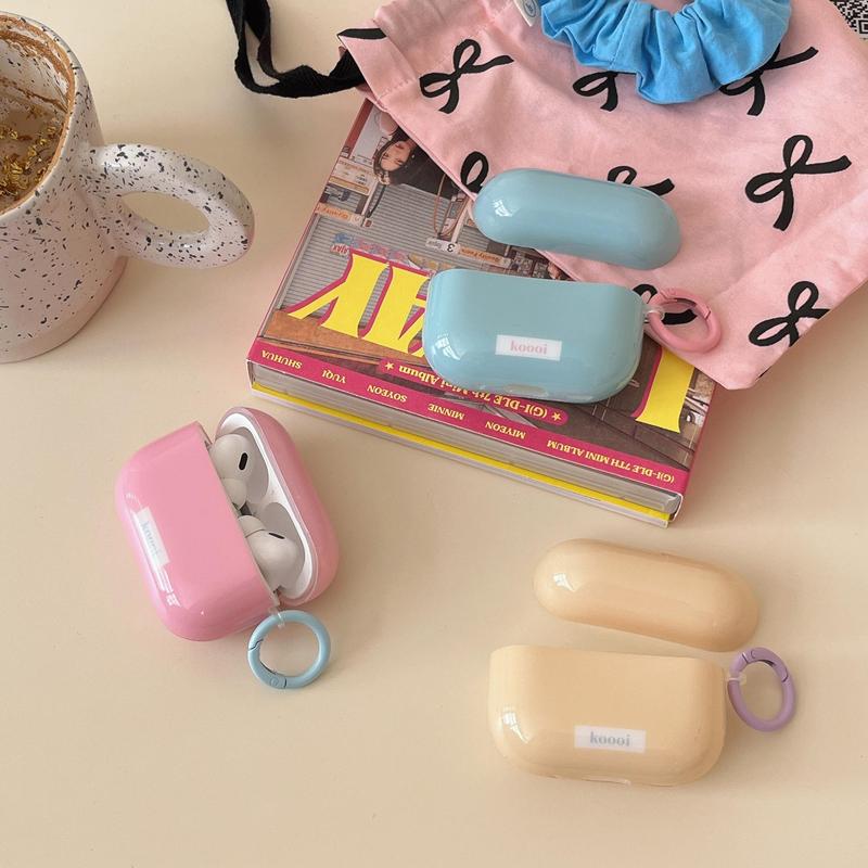 Solid Color Earphone Case with Round Key Ring, 1 Count Earphone Protective Cover, Fashion Earphone Protector for AirPods 2 & 3 Series