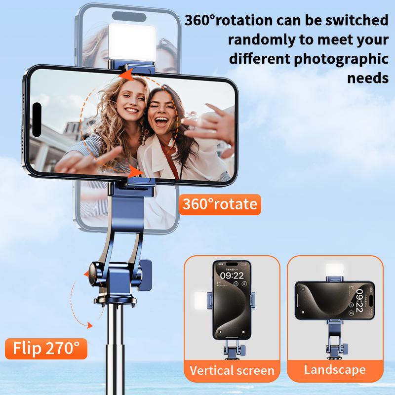 Newly upgraded remote control tripod selfie stick with two fill lights, iPhone holder, selfie tripod, suitable for Apple 15 14 13, Samsung Accessories with  remote