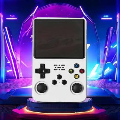 R36S Handheld Game Console, Creative Games, USBRechargeable,14+Age Group, Non-Wireless, PolymerBattery, Portable Gaming Device-Black White Purple