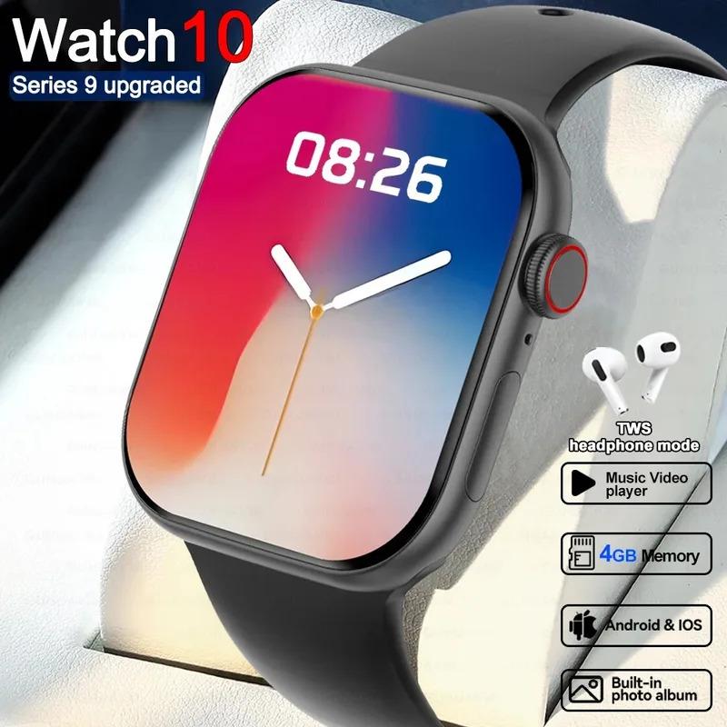 2024 New For Apple Watch 10 Smart Watch 4G Memory Music Video Bluetooth Call Waterproof Smartwatch For Android IOS TWS Earphones