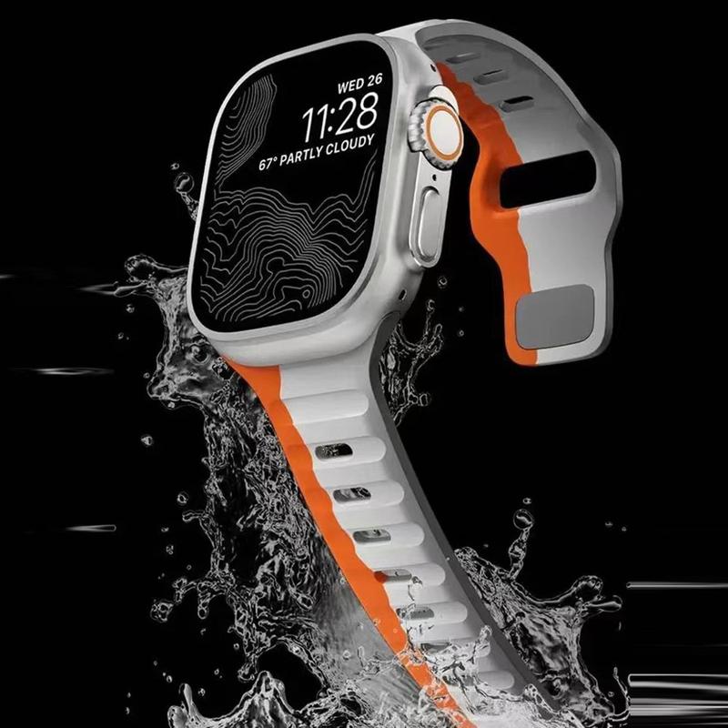 New Sport Bands Compatible with Apple Watch Ultra 2 Ultra Band, Apple Watch Bands for men 46mm 49mm 45mm 44mm 42mm, Silicone Loop Wide Waterproof Strap for Watch Series 10 9 8 7 6 5 4 SE 3 2 1