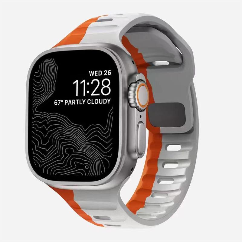 New Sport Bands Compatible with Apple Watch Ultra 2 Ultra Band, Apple Watch Bands for men 46mm 49mm 45mm 44mm 42mm, Silicone Loop Wide Waterproof Strap for Watch Series 10 9 8 7 6 5 4 SE 3 2 1