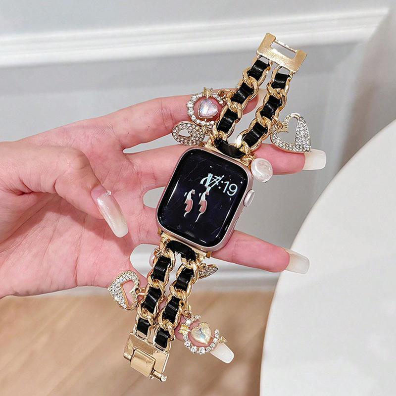 Fashion Rhinestone Decor Watch Band, 1 Count Watch Band for Women, Watch Band for iWatch Series SE Ultra 1 2 3 4 5 6 7 8 9 10 Series