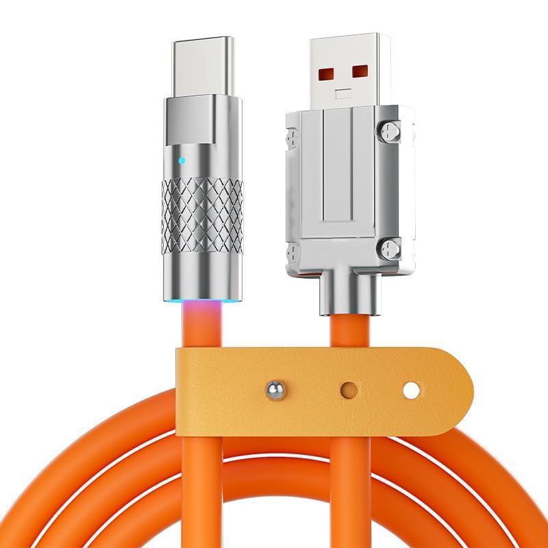 120W Zinc Alloy Fast Charging Data Cable, 6A USB to C Cable, Durable Cable Suitable for Phone, Mobile Phone Accessories