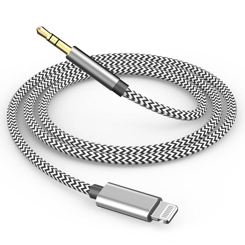 [ MFi Certified]  Aux Cord for , Lightning to 3.5mm Headphone Jack Adapter Nylon Braided  Stereo Aux Audio  for  14 13 12 11 XS XR X 8 to  Home Stereo Headphone Speaker