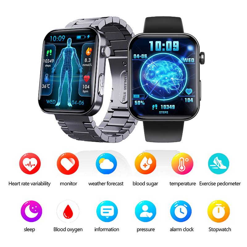 ECG Monitoring Blood Sugar Monitor Sport Bracelet Bluetooth Talking Watch Siri Voice Smart Watch Multi Sport Mode Blood Oxygen Smart Bracelet outdoor smart