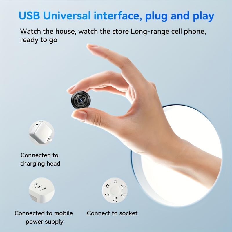 HD WiFi Mini Security Camera - Indoor Outdoor Remote Viewing, Wireless Home Monitor with USB Power