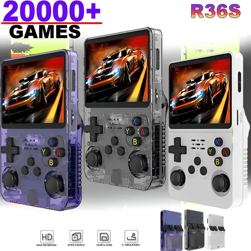 R36S Retro Handheld Video Game Console 21000+ Games Linux System 3.5 Inch IPS Screen 21000+ Games, 3000mAh, 20+ Mainstream Emulators Portable Pocket Video Player 128GB Game Boy Gift Protection