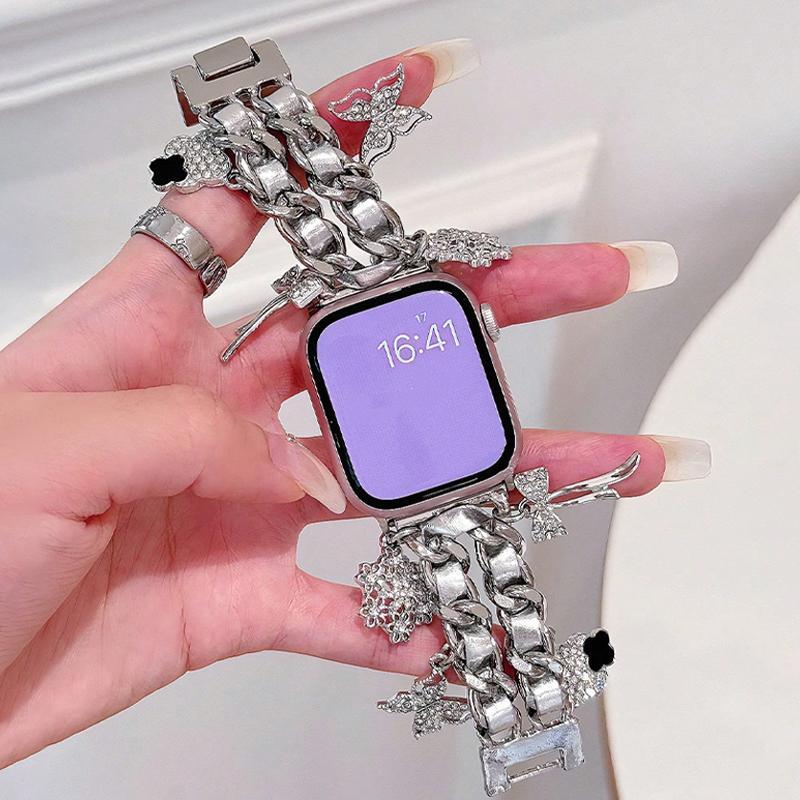 Fashion Rhinestone Decor Watch Band, 1 Count Watch Band for Women, Watch Band for iWatch Series SE Ultra 1 2 3 4 5 6 7 8 9 10 Series