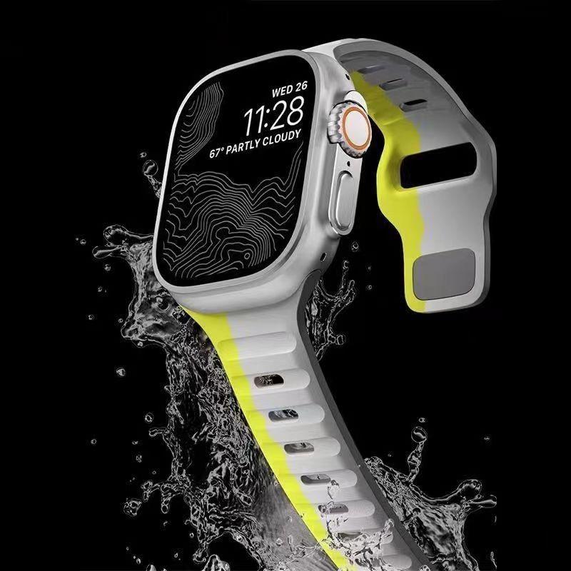 New Sport Bands Compatible with Apple Watch Ultra 2 Ultra Band, Apple Watch Bands for men 46mm 49mm 45mm 44mm 42mm, Silicone Loop Wide Waterproof Strap for Watch Series 10 9 8 7 6 5 4 SE 3 2 1