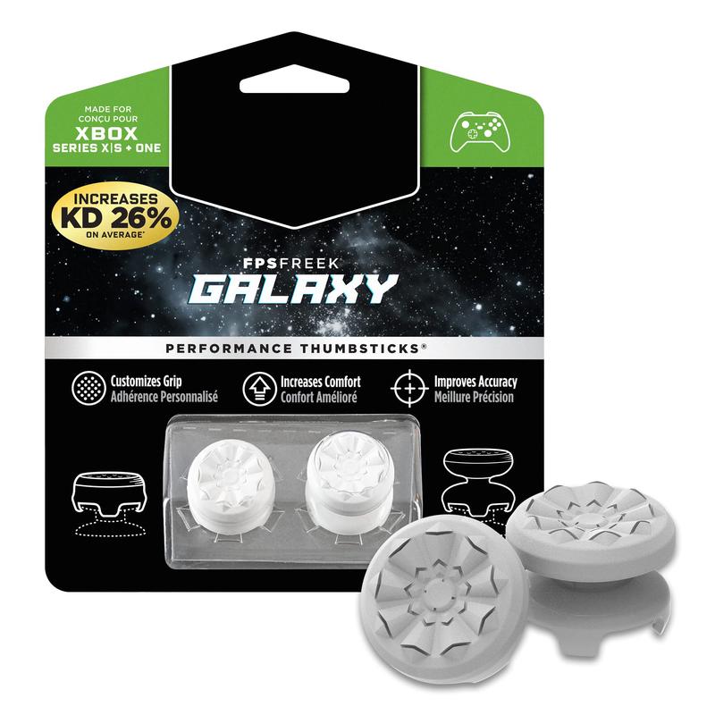 Performance Thumbsticks Galaxy White for Playstation 5 (PS5) , Playstation 4 (PS4)and Xbox Controller,Control Freaks,Performance Thumbsticks and Precision Rings | 1 High-Rise, 1 Mid-Rise