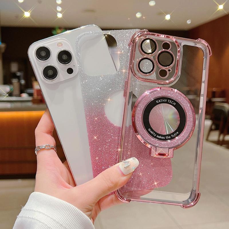 Glitter Phone Case, Anti-fall Fully Edged Mobile Phone Case, Shockproof Cases Cover Phone Cases for iPhone 16 15 Pro Max 14 13 12 11 Pro Max