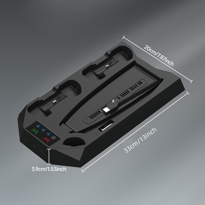 Charging Station for PS5, 1 Count Dual Controller Charging Station, Headset Holder, Media Slot, Console Accessories