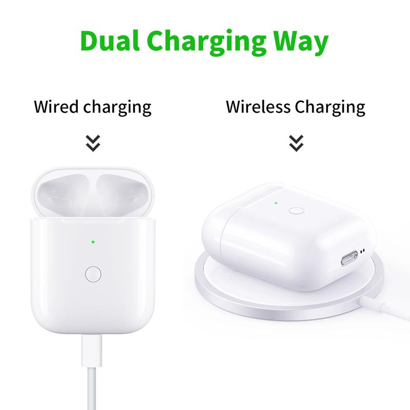 Wireless Charging Case for AirPods 1st & 2nd Generation with Bluetooth Pairing Sync Button, No Earbuds