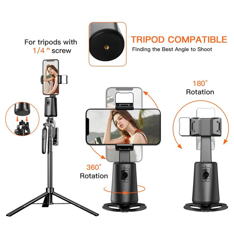 Auto Face Tracking Gimbal Stabilizer Tripod for iPhone, Phone Tripod GimbalStabilizer, Phone Accessories with Remote, 360°Rotatable Handheld Video, Stocking Fillers Gift