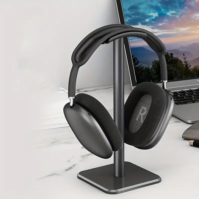 Detachable Headphone Stand, Head Mounted Headset Holder, Earphone Stand with Aluminum Supporting Bar, Soft Headrest and Anti-slip Base for All Headphones Size