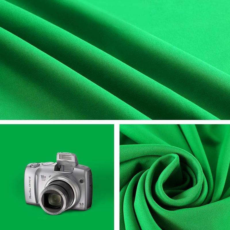 5x7ft Green Screen Backdrop for ChromaKey, Chromakey Green Screen Green Fabric Background for Photoshoot, Game Live SteamingVideo Conference