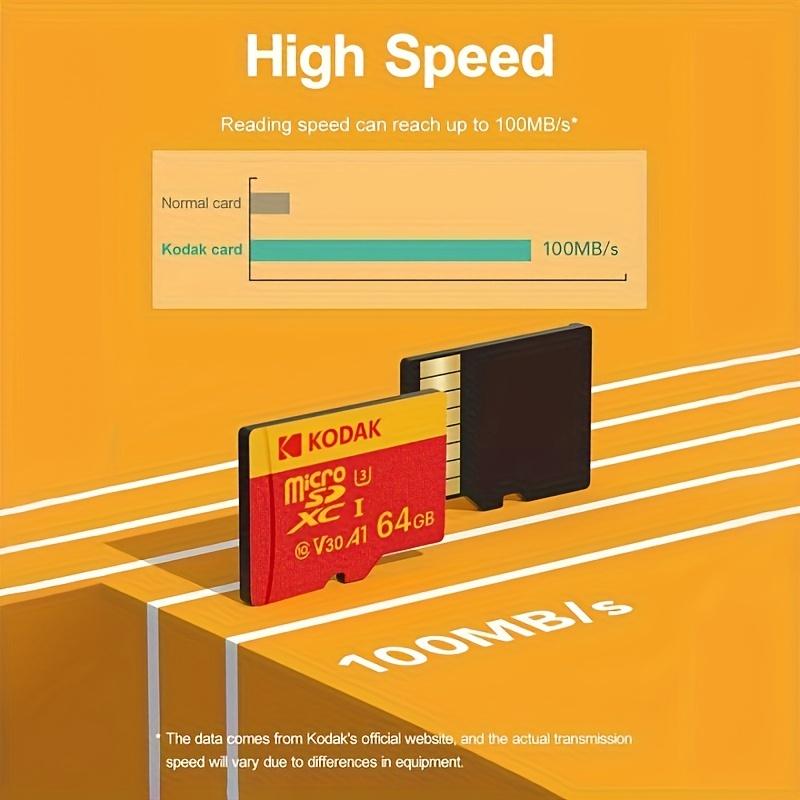 KODAK Micro SDXC TF Card 90MB s Micro High-speed SD Card, Storage Accessories for Speaker, Camera, Gaming console, Tablet, Cams, Gift For Christmas high speed