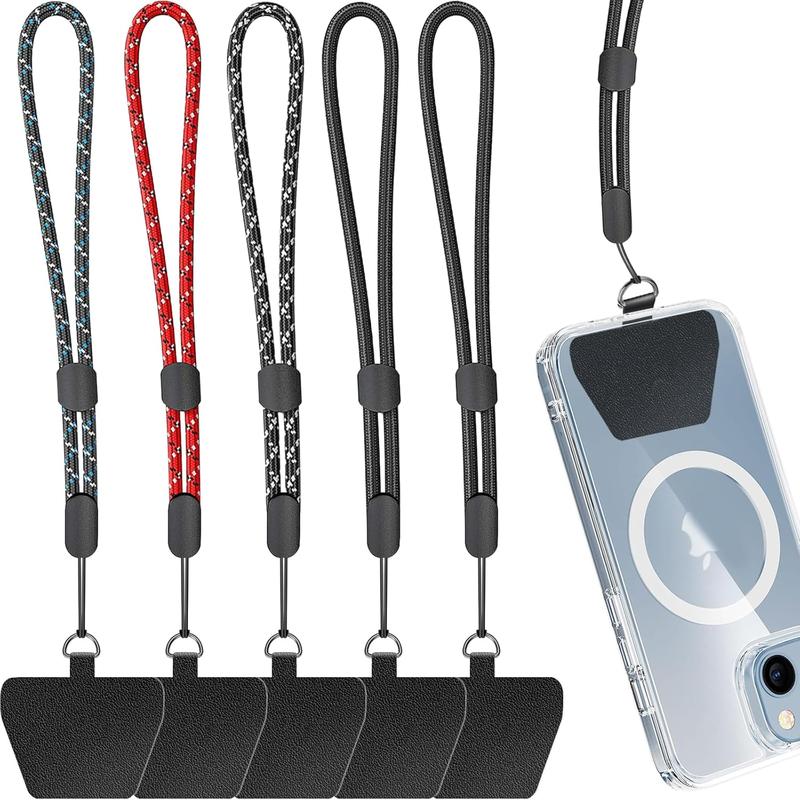 Cell Phone Lanyard, 5 Pack Adjustable Phone Wrist Strap with 5 Pack Phone Tether Tab fit  and  Cell Phone