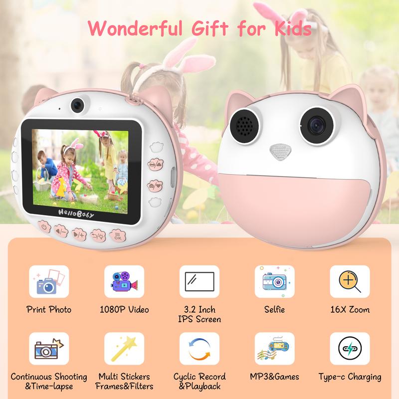 HelloBaby Instant Print Camera for Kids - 3.2