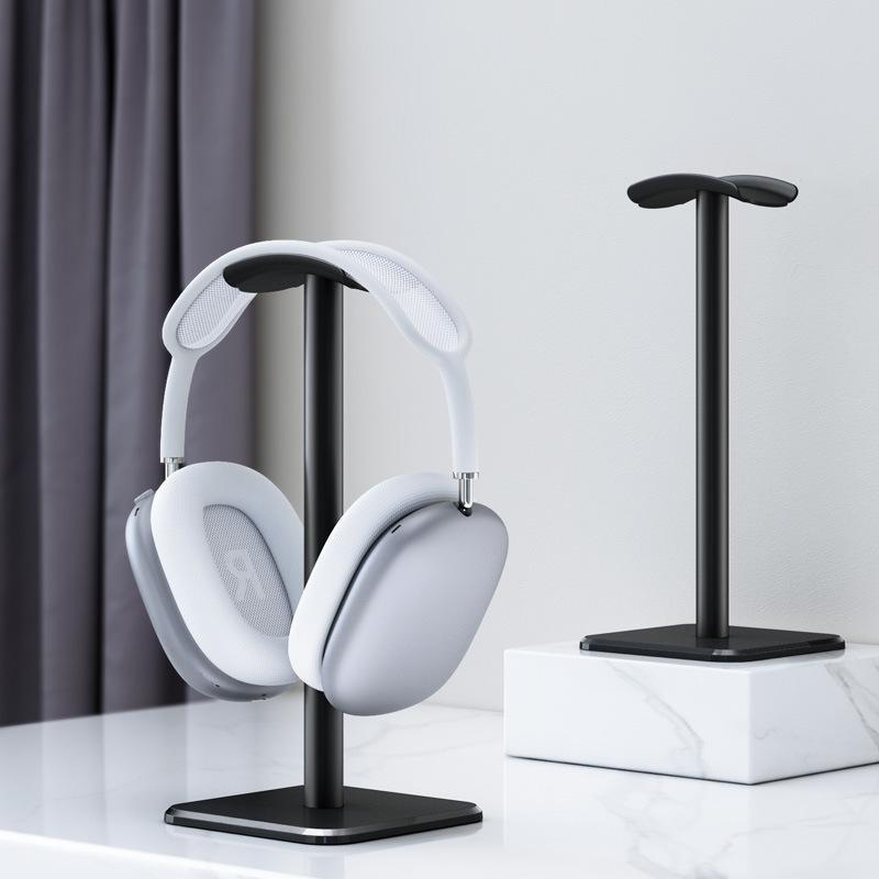 Detachable Headphone Stand, Head Mounted Headset Holder, Earphone Stand with Aluminum Supporting Bar, Soft Headrest and Anti-slip Base for All Headphones Size