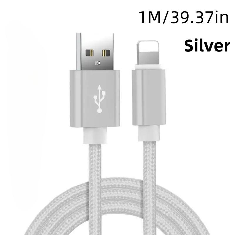 Durable & Flexible Nylon Lightning Cable, Long High-speed Charging & Data Cable, Phone Accessories Compatible with iPhone Series