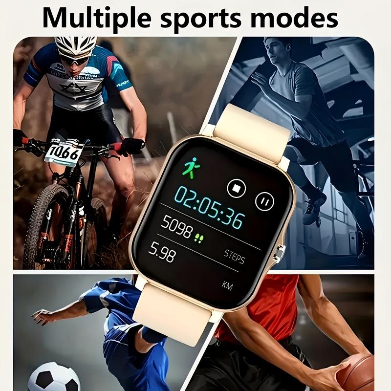 Business Style Smart Watch, Equipped with Full Touch Display, SMS Phone Notification, Weather Update, Multiple Sport Mode, Pedometer, Calorie Counter-Zinc Alloy Case, Square Dial, USB Rechargeable Lithium Polymer Battery, silicone and Stainless Steel Stra