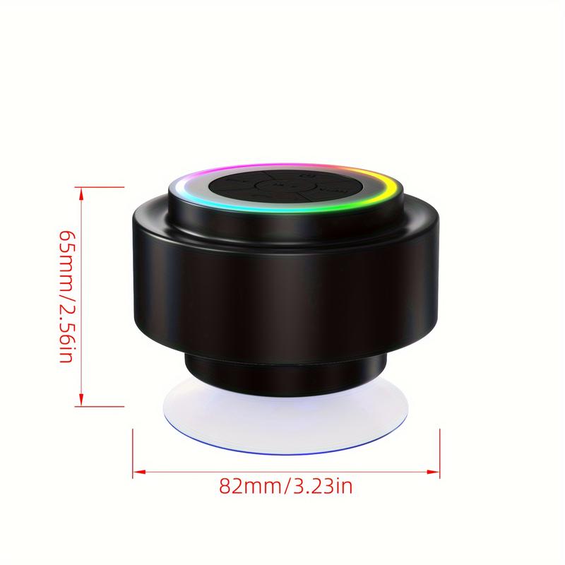 Mini Bluetooth Shower Speaker,Rechargeable Waterproof Speaker with LED Light, Portable Bluetooth-compatible Speaker for Beach, Pairs Easily to Phones, Tablets, Computer,Shower & Home,Gift for Men & Women.