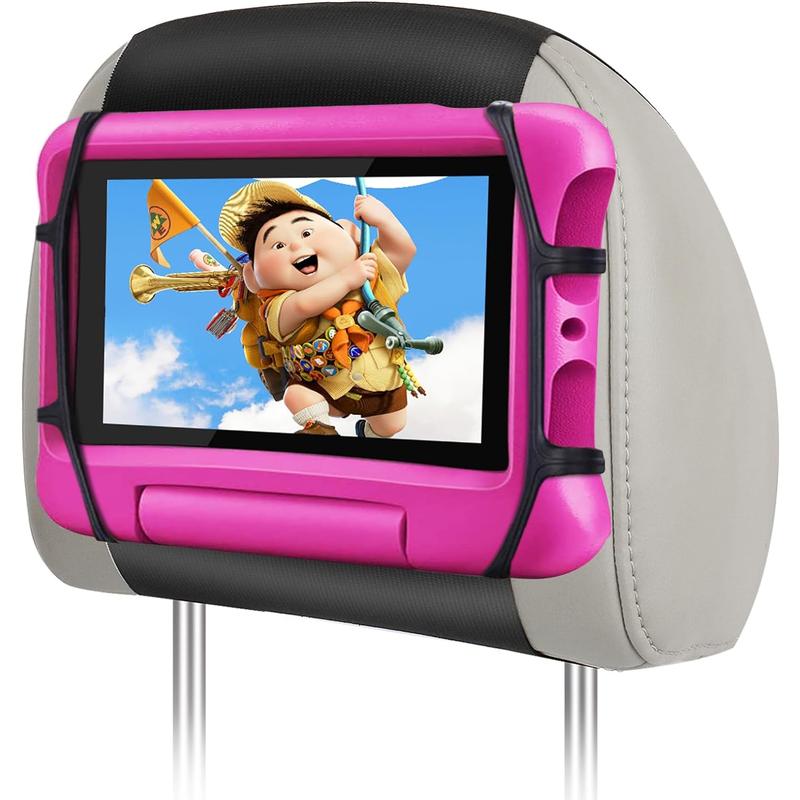 WONNIE Tablet Holder for Car, Upgraded Ipad Holder for Car Back Seat Headrest Mount Holder for Kids with Anti-Slip Strap,Silicone Holding Net Fits All 7-12.9'' Tablets WONNIE