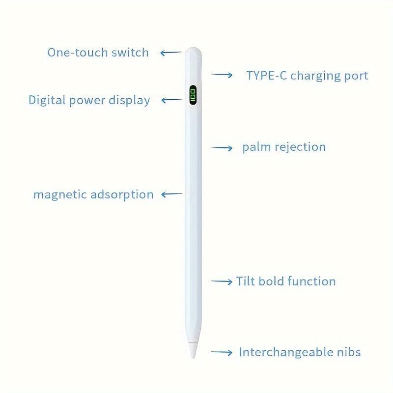 USB Rechargeable Stylus Pen, Multifunctional Smart Button Touch Pen, Tablet & Computer Accessories for iPad Mini 5 6, iPad Air 3 4 5, iPad 6 7 8 9 10