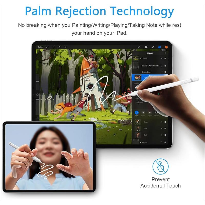 Stylus Pen for iPad(2022-2018) with Palm Rejection, with Apple iPad Computer Tablet