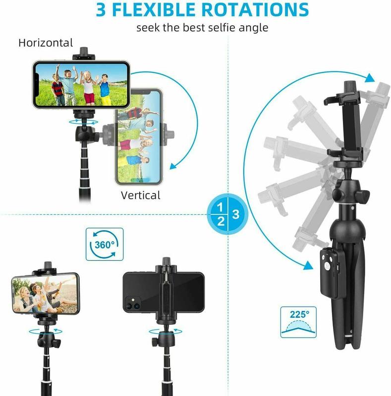 40inches Selfie Stick for iphone android,Long Extendable Selfie Stick Tripod, Phone Tripod with Wireless Remote Shutter,Group Selfies Live Streaming Video Recording Compatible with All Cellphones