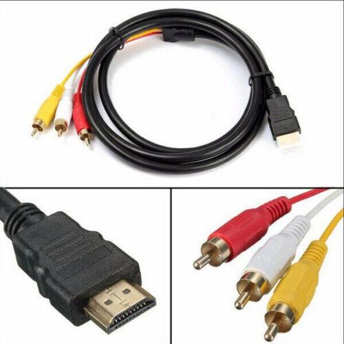 1080P HDMI Male To 3 RCA Video Audio AV Component Converter Adapter Cable HDTV