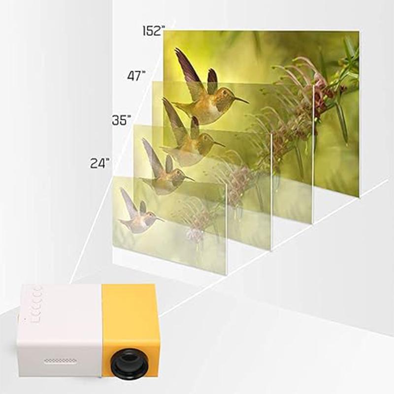 2024 New mini projector, high peak projector，children's gift, birthday gift, easy to carry outdoor camping home theater office use, with compatible devices such as USB SD AV Hd 3D-Ready, High-Resolution LCD, USB Media Playback with Remote, US Plug Audio