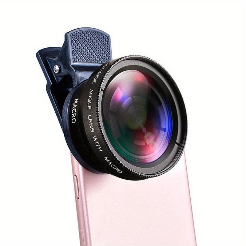 2-in-1 Smartphone Camera Lens Kit, 0.45X Ultra-Wide Angle & 10X Macro Lens, High Definition, Universal Clip-on Design Camera Lens for Mobile Phone, Portable for Outdoor Travel Photography