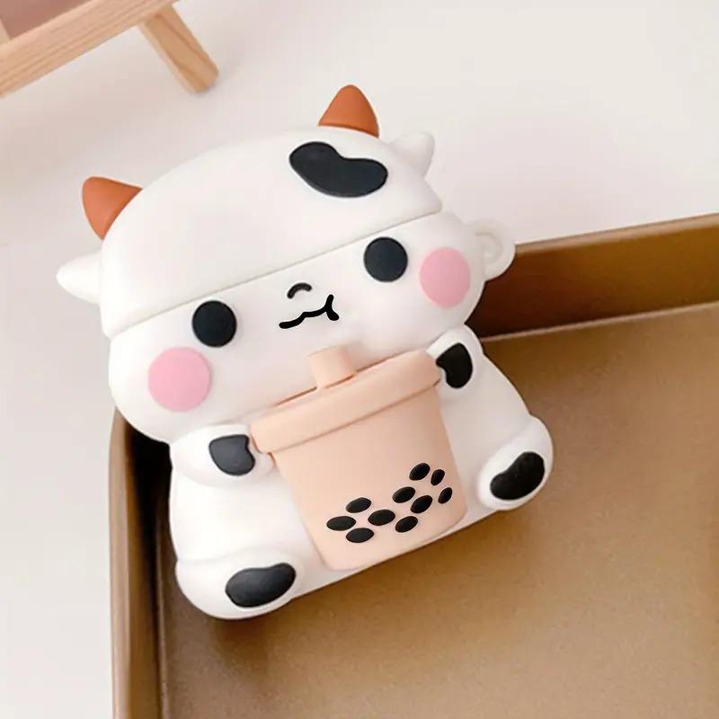 Milk Cow Airpods Case Cover for 1 2 3 Pro Adorable Shockproof Silicone Protective Case Cover Accessories Handheld