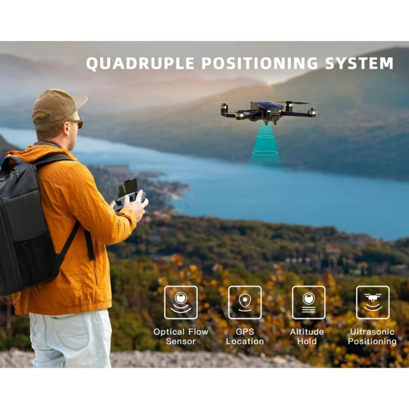 Snaptain SP7100 Foldable GPS Drone for Adults, 4K HD Video, Smart Return to Home Quadcopter, Black Accessories Camera Controller Fpv