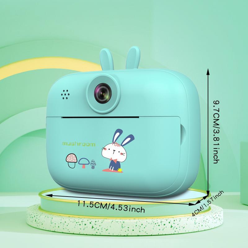 1080P Instant Print Cameras, Cartoon Rabbit Design Mini Camera with Front & Rear Cameras, Portable Polaroid Camera with 3 Rolls Print Paper, Stocking Fillers Gift, Cameras