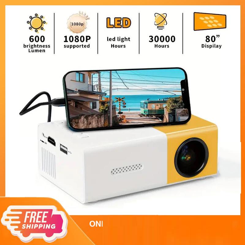 2024 New mini projector, high peak projector，children's gift, birthday gift, easy to carry outdoor camping home theater office use, with compatible devices such as USB SD AV Hd 3D-Ready, High-Resolution LCD, USB Media Playback with Remote, US Plug Audio