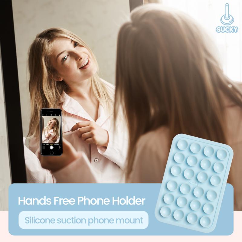 Suction Phone Case Adhesive Mount - Anti-Slip Stand, Hands-Free Fidget Toy Accessories, Silicone Phone Accessory Protection for iPhone and Android Mobile Devices