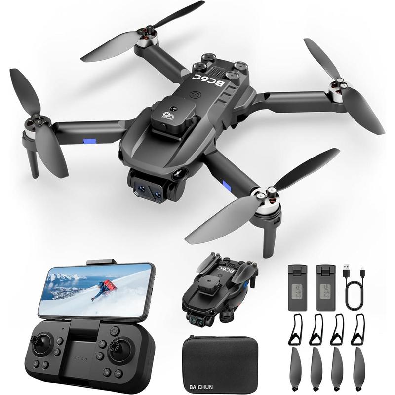 Drone with Camera for Adults Beginners with Brushless Motors Gravity Sensor,2K 5GHz WIFI Transmission 90° Adjustable Camera,360° Flip,RC Quadcopter Drone for Adults,H9 Drone with Carrying Case 2 Batteries