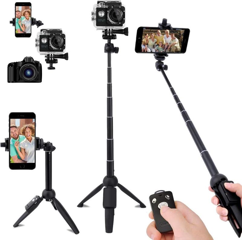 40inches Selfie Stick for iphone android,Long Extendable Selfie Stick Tripod, Phone Tripod with Wireless Remote Shutter,Group Selfies Live Streaming Video Recording Compatible with All Cellphones