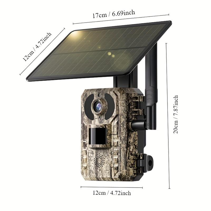 2pcs 4G LTE Cellular Trail Camera With 2.7K Live View, 3rd Gen Cellular Trail Cameras With Live View, Solar Game Cameras, Mobile Application Access&Playback, Motion Activated&0.2s Trigger Time, Night Vision, Built In SIM Card (including 300MB Trial Data),