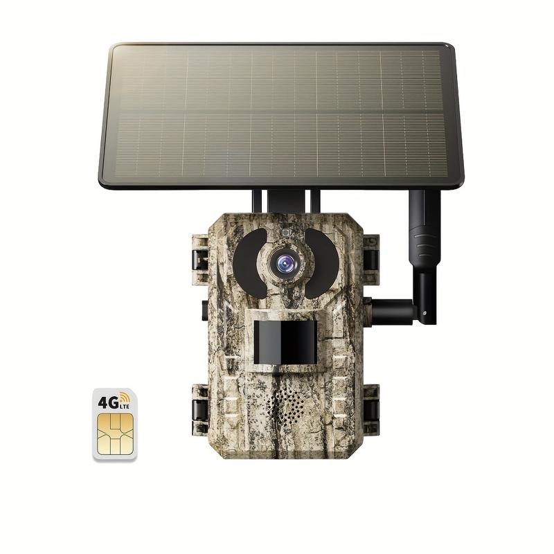 2pcs 4G LTE Cellular Trail Camera With 2.7K Live View, 3rd Gen Cellular Trail Cameras With Live View, Solar Game Cameras, Mobile Application Access&Playback, Motion Activated&0.2s Trigger Time, Night Vision, Built In SIM Card (including 300MB Trial Data),