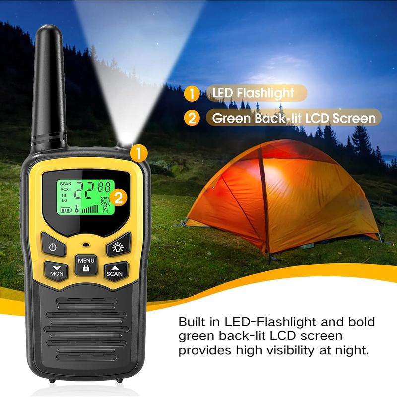 Walkie Talkies for Adults with LED Flashlight VOX Scan LCD Display, Audio Adjustable Audio Adjustable Communication Durable