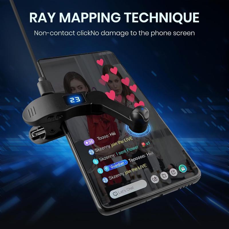 2024 New Auto Clicker for Smart Phone, Phone Screen Tapper for Phone Apps Video Live Streaming Gadget Fast Click Simulation Finger Continuous Click for Live Broadcasts Likes, Games, Shopping, Reward Tasks,Live Streaming Accessories