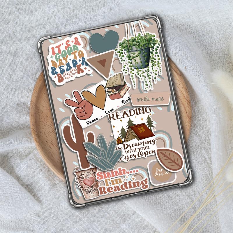 E-Reader Cardstock Inserts - It's A Good Day to Read A Book | FOUR Designs for Paperwhite 4 5, Signature Edition, BASIC 4, Kindle Oasis 2 3, ONYX BOOX 7, Kindle Scribe, Kindle Fire HD 8 8+. Accessories - Tablet Device